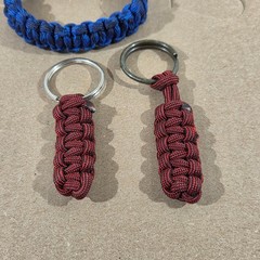 Vintage Paracord Bracelet & 2 Keychains