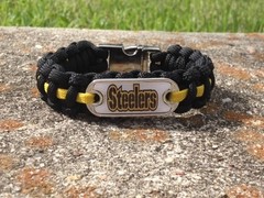 Pittsburgh Steelers Paracord Bracelet~NFL Paracord Dog Tag w/Metal Buckle!!!