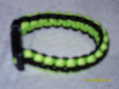 550 Paracord Basic Survival Bracelet Black-Green Outdoor Cobra Weave New 2/pack