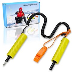 Retractable Ice Safety Picks – 11.5FT Extra Long Lanyard – Safety Pack of 1