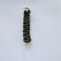 Green Paracord Keychain Fob w/ Key Ring Split Ring, 4 in, 1 Pack