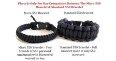 Paracord Bracelet 550 Black/Teal Micro Cord U.S. Seller – Handmade