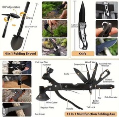 278PCS Survival Kit w/ MOLLE Bag, Tools, Tent, First Aid, Flashlight & Gear Set