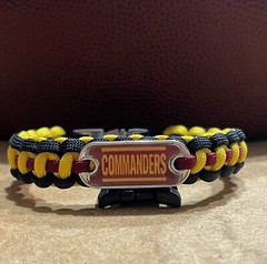 Washington Commanders/Redskins Paracord Bracelet w/ NFL Dog Tag and Metal Buckle