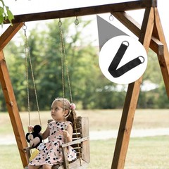 2Pcs Heavy Duty Nylon Tree Swing Strap Kit with D Rings Antislip Design Black