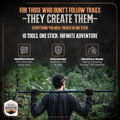 Tactical Hiking Stick with Integrated Survival Kit – Essential Camping Gear for