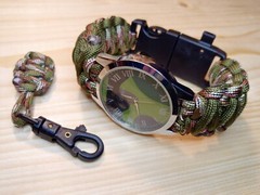 Multicam Emergency Paracord Bands With Tactical Buckle Watch Fishing Keychain