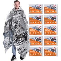 ANLOKE 10 Pack Mylar Thermal Blankets, 84″ x 64″, Heavy Duty Space Survival