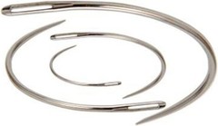 4 Pcs Silver Curved Leather Sewing Needles, Heavy Duty, Set for Weaving, Craf…