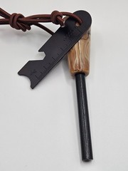Ferrocerium Rod Fire Starter w/ Sturdy Handle and Steel Scraper Flint Striker