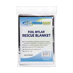 PRIMACARE CB-6841 EMERGENCY FOIL MYLAR THERMAL BLANKET, 82″ LENGTH X 54″ WIDTH