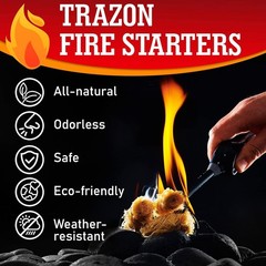 Natural Wood Fire Starters 50pcs for Charcoal Grill, Fireplace, Outdoor, Indoor