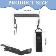 2 Pcs Spiral Keyrings Black Spiral Keychain Paracord Tactic…