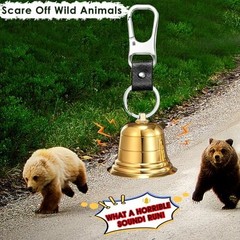 Loud Bear Bell with Whistle Set for Hikers, 2″ Hiking Gear Solid Brass Bear Bell
