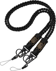 Heavy Duty Key Lanyard W/Cool USA Flag for Keys Mens, Durable Braided Paracord L