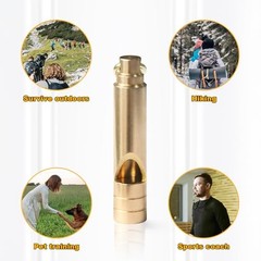 Brass Survival Whistle, 125 dB Loud Emergency Whistle with Lanyard for 1 Pack