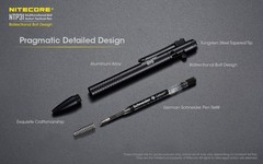 NITECORE NTP31 Bolt Action Aluminum Alloy Tactical Pen W/ Tungsten Glass Breaker