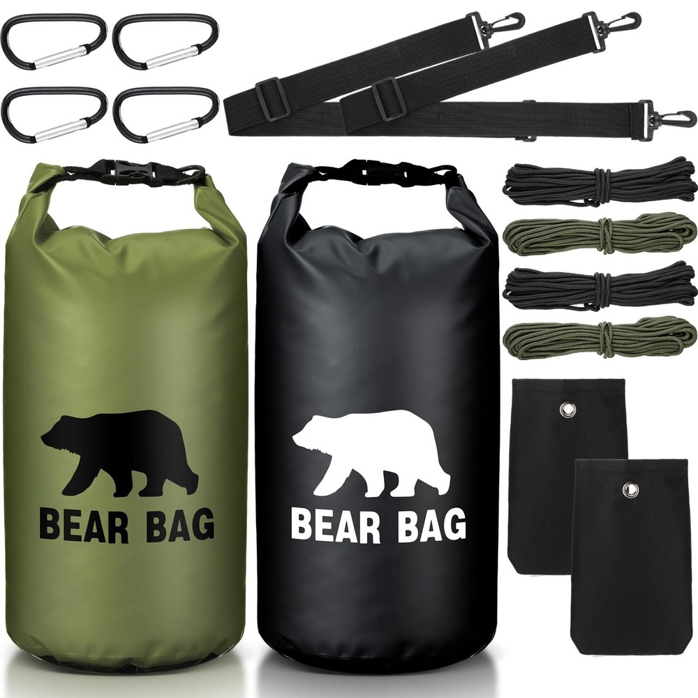 Foilswirl 2 Sets Bear Food Bag for Camping Food Hanging System Includes 2 Wat…