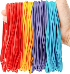Large Rubber Bands Heavy Duty- Sukh 7 Inch(150pcs), Red, Blue, Purple, Yellow