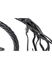 42″ Genuine Leather Motorcycle Get Back Whip – Premium Handlebar black