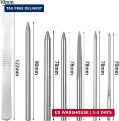 Ruisita 7 Pack Stainless Steel Paracord FID Set Paracord Lacing Stitching Needle