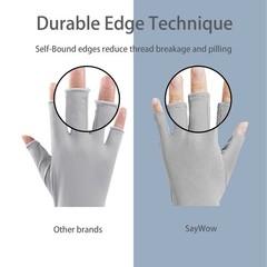 SayWow Sun Gloves UV Protection UPF 50+ for Women Fingerless Medium, Grey