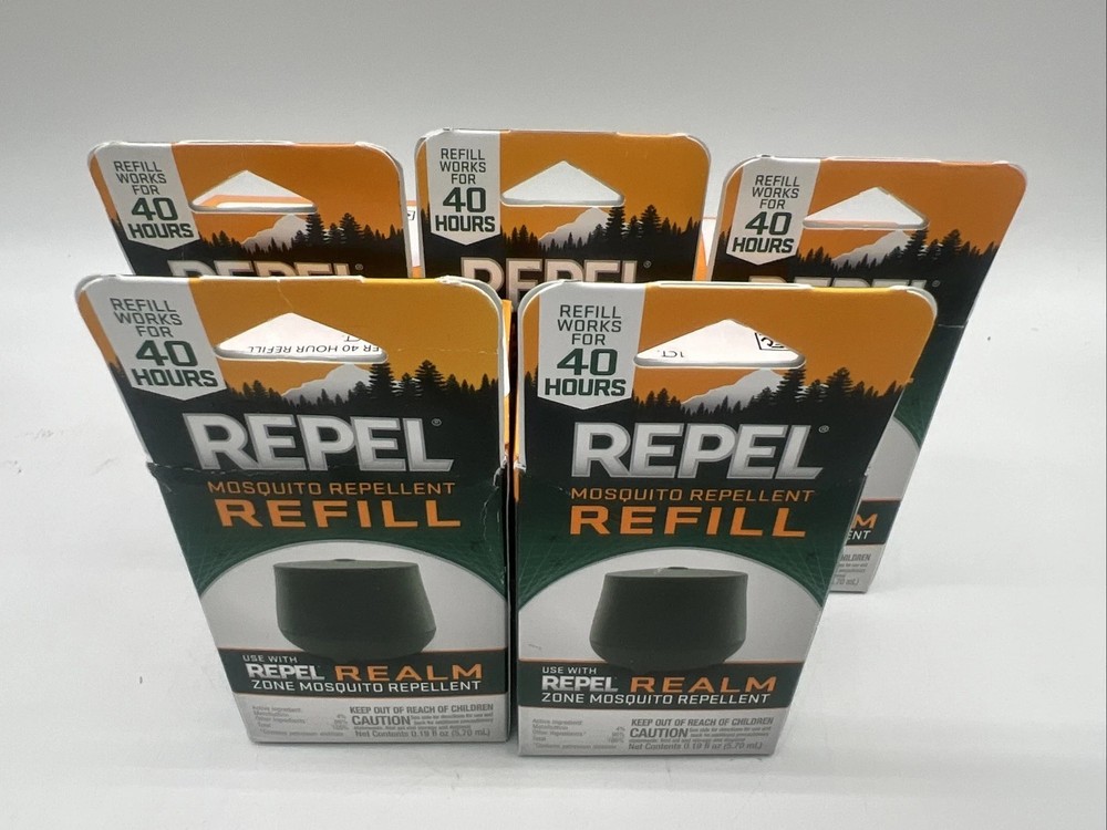 New 5pk Repel Realm Zone Mosquito Repellent 40hr Refill 011423942617