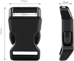 3/4 Inch, 25 Pack Black Plastic Side Release Buckle for Paracord Bracelets (3…