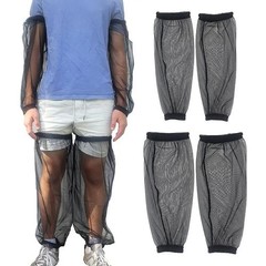 2pcs Mesh Mosquito Arm Leg Cover Insect Proof Hat Outdoor Fishing Camping Gear
