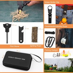Survival Kit 34 in 1 Emergency Tactical Survival Gear Camping Tool Accessorie…