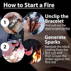 5 in 1 Paracord Survival Bracelets | Whistle, Compass & Fire Starter Included