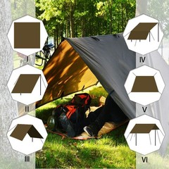 KALINCO Waterproof Camping Tarp Tent Hammock Rain Fly, 3X3M, Coffee-10x10ft