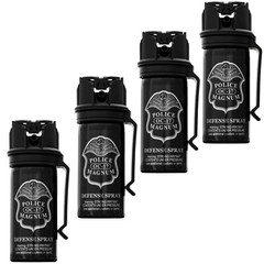 4 POLICE MAGNUM Pepper Spray Self Defense 2oz Flip Top Belt Clip Fogger Security