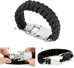 2-Pack Tactical Bracelet Paracord Knife EDC Self Defense Outdoor Survival Gear