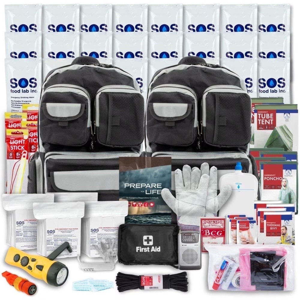 72-Hour 4-Person Emergency Preparedness Survival Kit with Food Supply and Disast