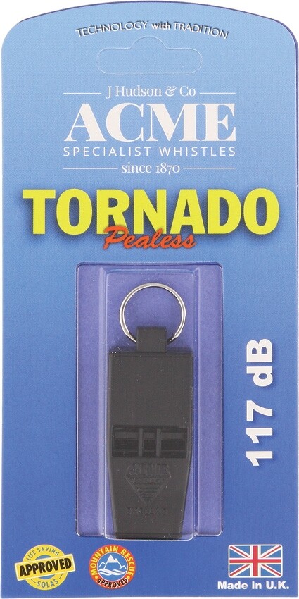 ACME Tornado Slimline Black Whistle Powerful Loudness or Distance Pitches FIFA