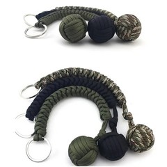 Paracord Monkey Fist Style Keychain Outdoor Hiking Camping Survival Accessory