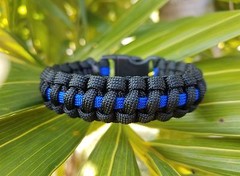 Thin Blue Line Handmade Paracord Bracelet Law Enforcement Police First Responder