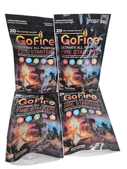 4 Packages of 20 GoFire Ultimate All Purpose Fire Starters Start Indoor Outdoor