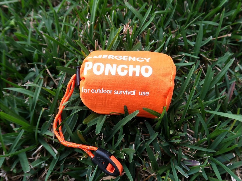 Outdoor Emergency Poncho Raincoat, Survival Bivvy Sack Blanket Gear with Whistle