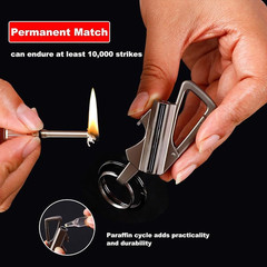 2025 Outdoor Survival Permanent Match Infinity Lighter with Multitool Keychain