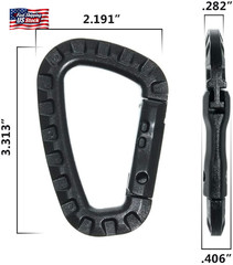 Paracord Planet Tactical Carabiner Keychain 6 Pack – Durable Plastic Carabiners