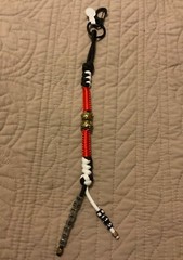 paracord keychain. bag, backpack, jacket zipper pull. Bulldogs team colors #15