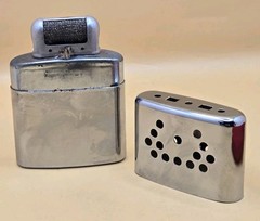 Vintage Orbex Jon-E Standard Hand Warmer Chrome Pocket Heater Pouch Made In USA