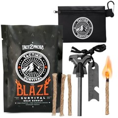 Fire Starter Kit – Premium Flint and Steel Firestarter for Campfires, Hemp