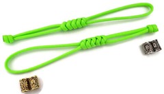 Paracord Lanyard/Keychain 550 (Neon Green) Nordic Runes – 3 Variations (2 Pack)