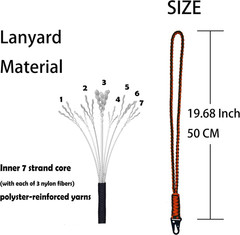 Paracord Lanyard Keychain – Heavy Duty Key Strap with Whistle & Badge ID Wallet
