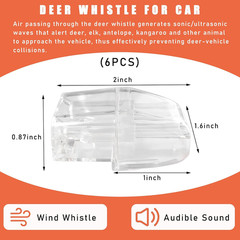 6 PCS Deer Whistles for Car, Automotive Deer Warning Whistle Devices, Animal War