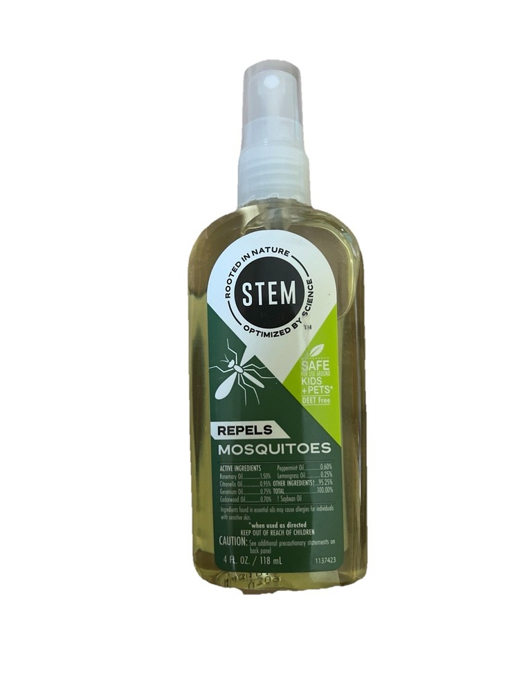 STEM Repels Mosquitoes Spray Safe Kids Pets 4 oz Pump Bottle DEET Free Lot Of 2