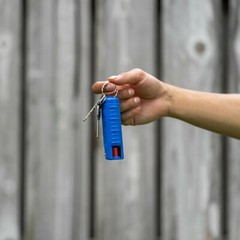 4 Police Magnum pepper spray .50oz blue molded keychain self defense protection